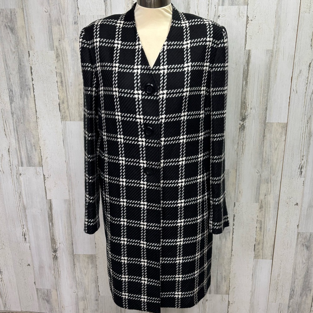 Amanda Smith Plaid‎ Long Jacket